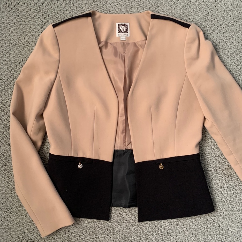 Black and Camel Color Blocked Blazer